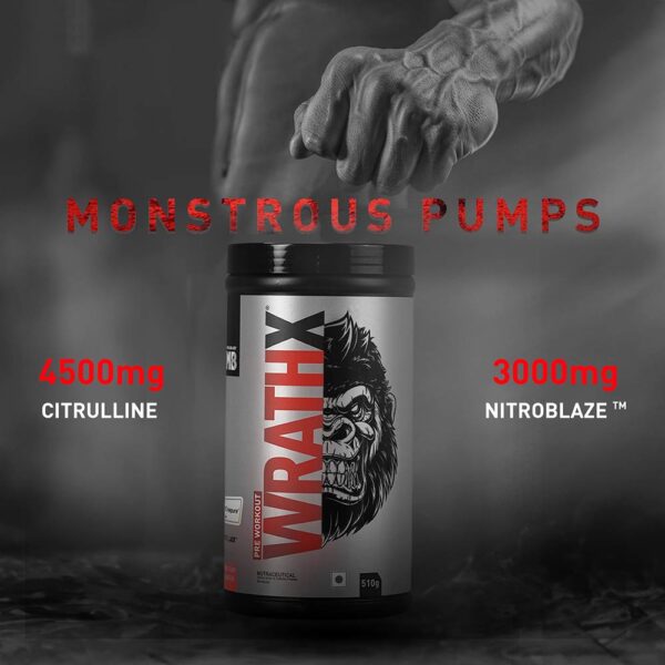MuscleBlaze Pre Workout WrathX, 510 g (1.12 lb), Fruit Fury - Image 2